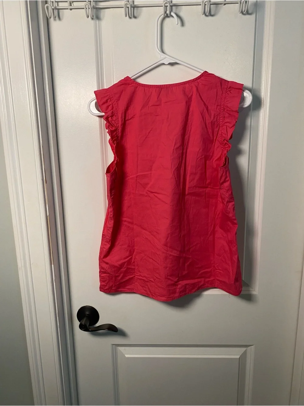 J. Crew Bright Pink Ruffle-Sleeve V-Neck Camisole